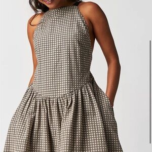 Free People Lovers Rock Black and Cream Geometric Midi/ Maxi Dress SOLD OUT! NWT